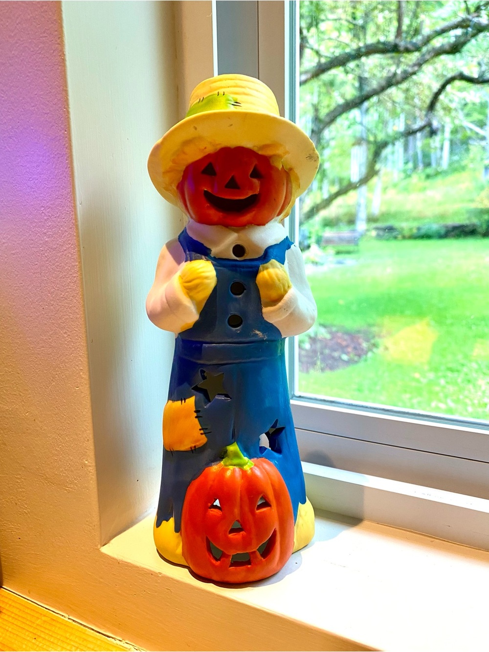 Vintage Scarecrow Jack-o-Lantern figurine